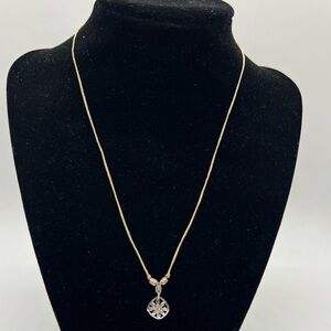 Silpada Sterling Silver Starlight CZ Flower Corded Necklace